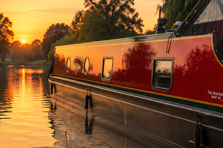 canal boat evening